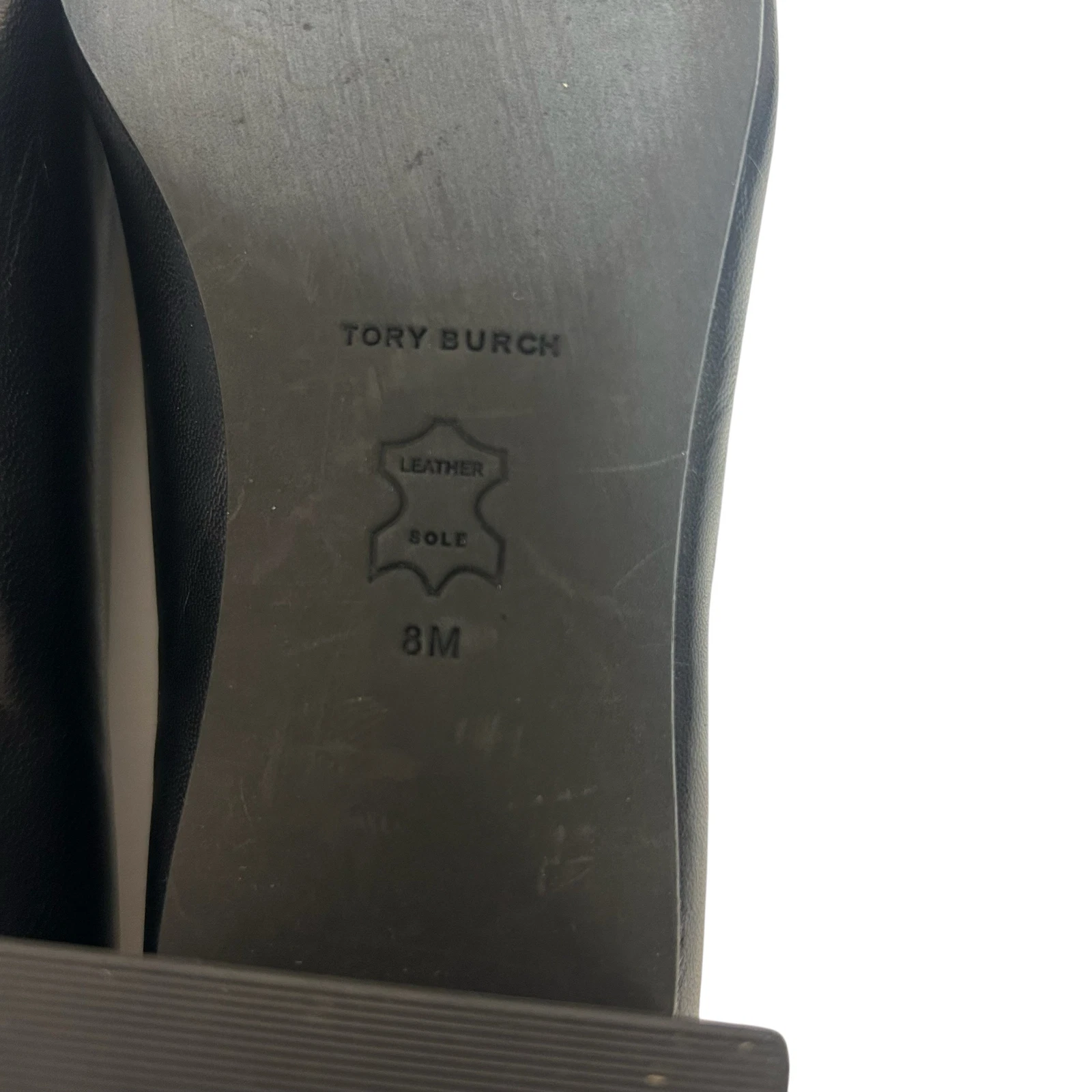 TORY BURCH GEORGIA DÉCOLLETÉ PUNTA QUADRATA IN PELLE NERE PERFETTE TAGLIA 8