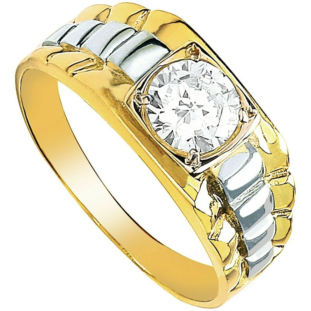 Men's 9ct Yellow And White Gold Signet Ring | Look Again