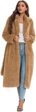 Sugar Poison Women Faux Fur Winter Coats With Belt Comfort Warm Outerwear Open F