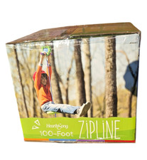 HearthSong 100-Foot Green Galvanized Steel Backyard Zipline Kit