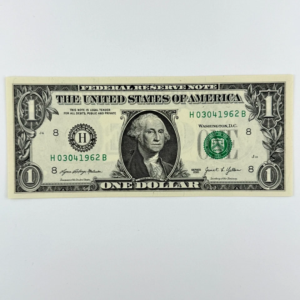 March 4th 1962 3rd April Dollar Bill Uncirculated Birthday Note $1 Fancy Serial - Image 2 of 4