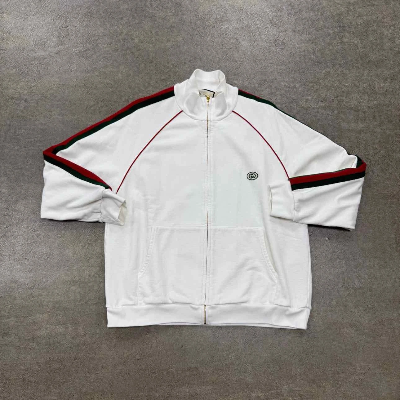 Gucci Zip Up "RED GREEN STRIPE" Bianco Usatoa Ta X 13577 26)
