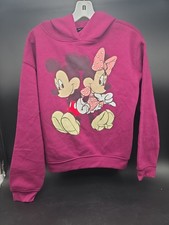 Disney Mickey Mouse Hoodie Womens S Purple Mickey Minnie Graphic Pullover Cozy