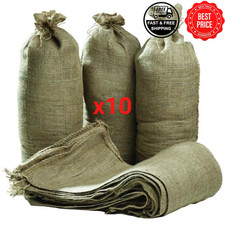Hessian Sand Bag Sacks-33cm x 79cm-Ideal For Flood Defence Water Protection-x10