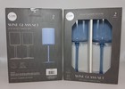 2 Boxed Sets: CORE HOME Wine Glasses ~ 14oz ~ Light Blue — photo 1