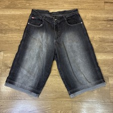 Men's 36 Southpole Baggy Y2K Denim Jean Shorts Wide Hip Hop Skater Black Grunge