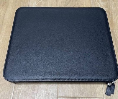 Dunhill Briefcase Business Bag Document Case Black Leather Zip Around Men's