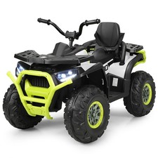 12V Kids Electric 4-Wheeler ATV Quad 2 Speeds Ride On Car w/MP3 LED Lights White