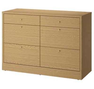 Moderne Kommode 6 Schubladen Eiche breit Schlafzimmer Aufbewahrung Möbel Schrank UK NEU