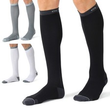 CS CELERSPORT Compression Socks for Men and Small-Medium, Black white grey