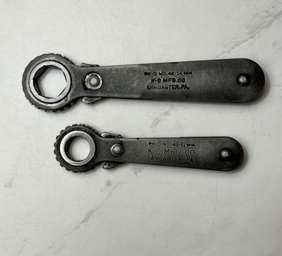 K-D Tool 6 Point Reversible Short Ratcheting Wrench No 48 & 49 14mm 11mm USA