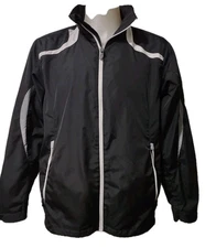 North End Sport Jacket Men's Size Medium Black Mesh Lined  Windbreaker Full Zip 