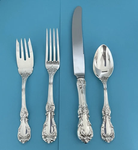 Reed & Barton Burgundy Sterling Silver 4 Piece Dinner Setting - No Monograms