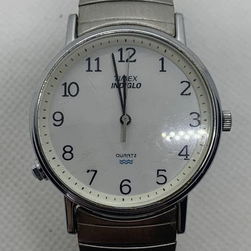 Timex Mens Watch Vintage Easy Reader Indiglo 40mm Expansion Band Working