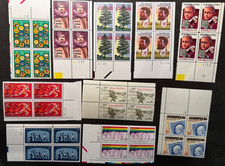US, Group of 10 Different 22 Cents PLATE BLOCKS of 4 Mint Never Hinged - lot D