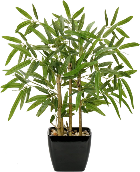Briful 43CM Kunstpflanze Bambus KüNstliche Pflanzen Bonsai Im Schwarzen Topf Kun-image