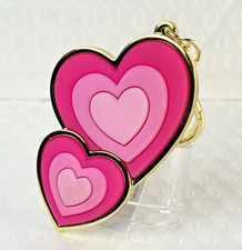 Bath  Body Works Pink Valentine's Layered Double Hearts Pocketbac Holder Clip