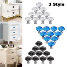 30mm Crystal Knob Diamond Shape Acrylic Glass Drawer Cabinet Pull Handle Dresser