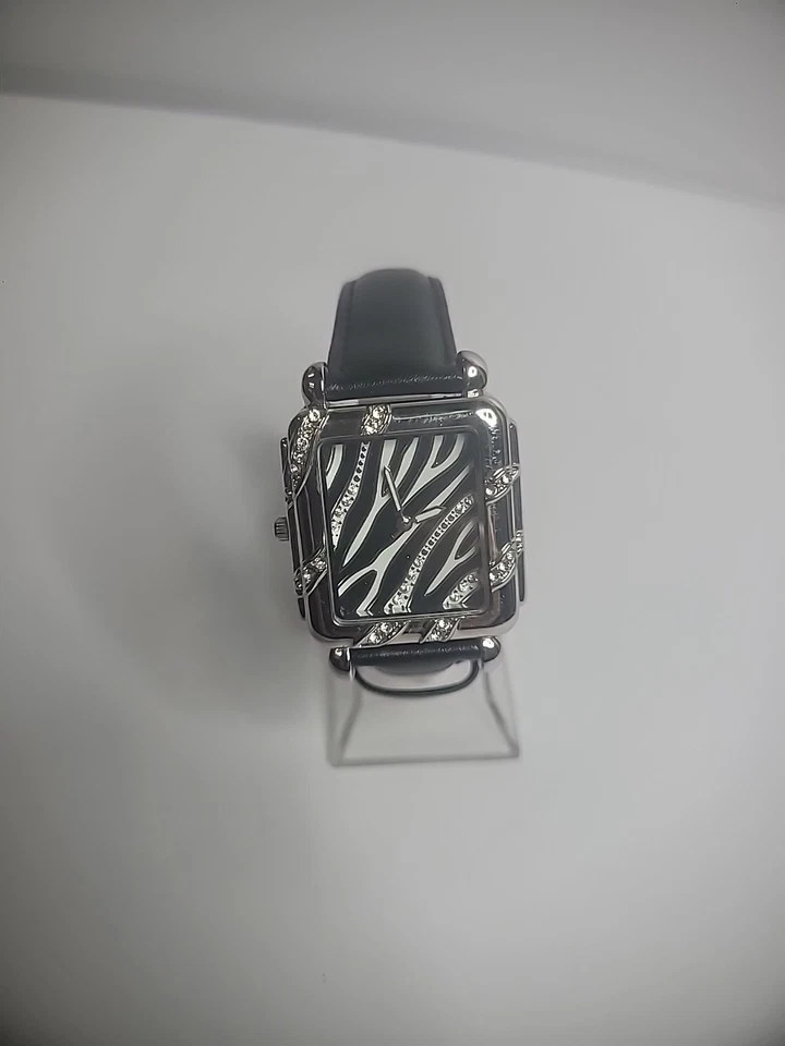 Reloj Pulsera Mujer Vintage Estampado Animal Cebra Negro Blanco Bling Banda Negra Foto 2 de 4