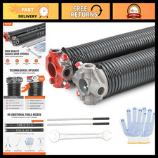 Garage Door Torsion Springs Pair 0.218 x 2 x 24" Non-Slip Bars 16000 Cycles Glov