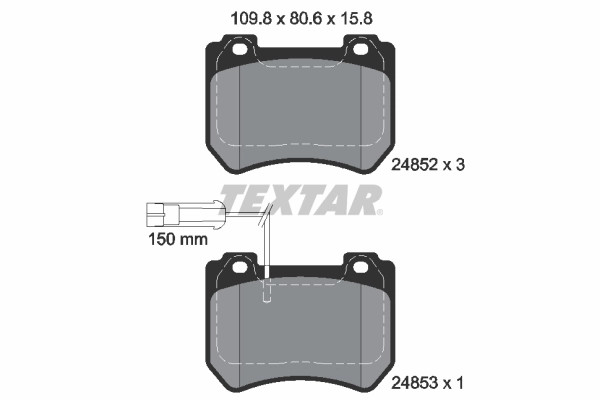 Plaquettes de frein à disque Textar 2485201 de qualité premium rigide OE 77364900