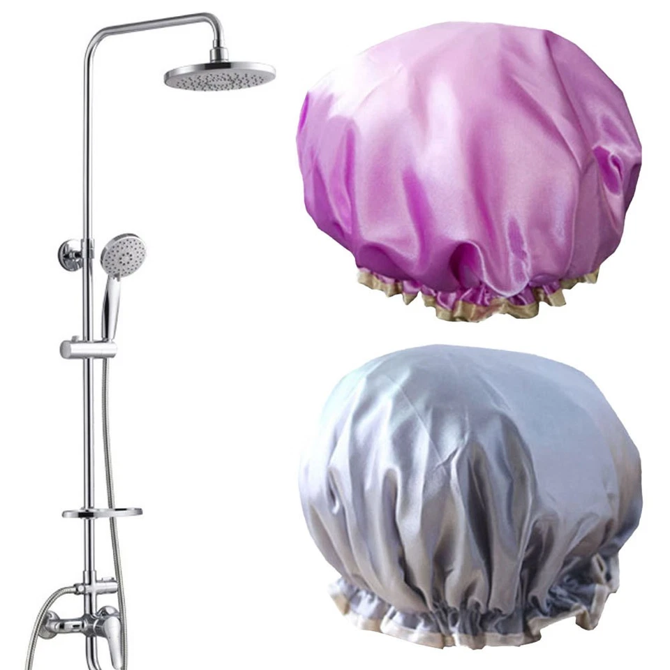 Set of 3 Duschhaube Wiederverwendbar Duschkappe Für Zöpfe Frauen Duschmütze - Bild 3 von 4