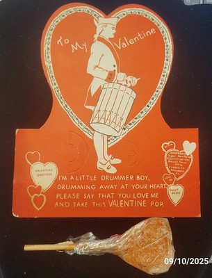 Valentine's Rosbro Rosen Candy Card Holder drummer E. ROSEN CO 1940s