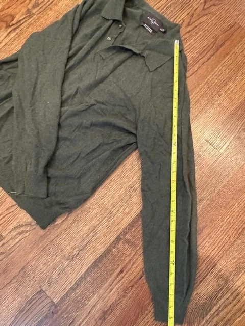 Suéter Negro y Marrón Para Hombre 100% Cachemira Cuello Verde Talla Grande Foto 2 de 2