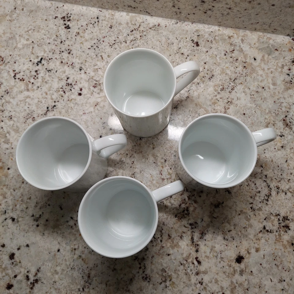 Tazas de té de café Ralph Lauren Club porcelana blanca 4 1/4" (JUEGO DE 4) Foto 2 de 4