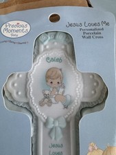 BRAND NEW Precious Moments Jesus Loves Me Wall Cross - Caleb