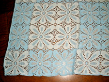 Blue  White Fabric Floral Tablecloth 52"x52" Beautiful T134 
