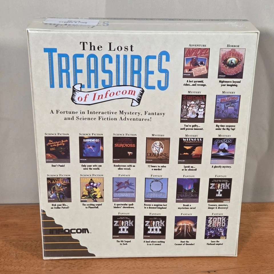 New Sealed Lost Treasures of Infocom CD ROM Apple MAC IBM PC Big Box Game 1991 - Image 2 of 4