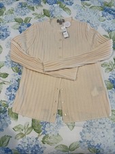 J.Crew rib cashmere cardigan Heather Ivory New NWT Button Front