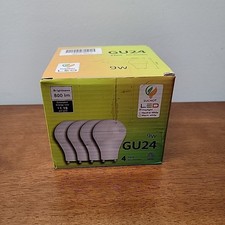4 Non Dimmable Twist Lock: GU24 Led Light Bulb-9W 60W 800lm Daylight