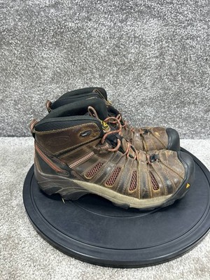 Keen Boots Mens Size 10.5 D Flint II Mid Steel Toe Work Brown Leather Waterproof