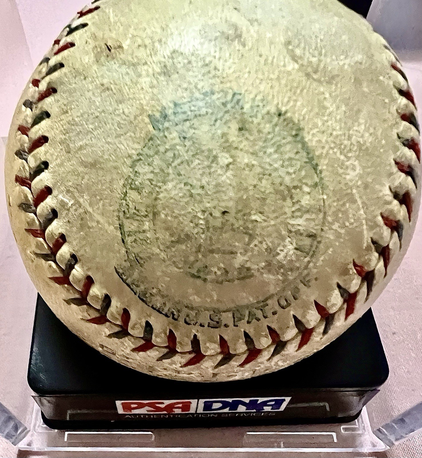 Babe Ruth Single Signed 1928 American League Baseball PSA DNA COA view 4