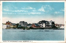 Postcard Along the Shrewsbury River Sea Bright New Jersey 1917