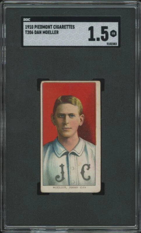 1909 T206 DAN MOELLER FAIR PIEDMONT 350 SGC 1.5 BASEBALL JERSEY CITY SKEETERS
