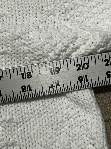 Lands End Chunky Cable Knit Sweater Ivory Cream 90s Women’s Medium - Picture 8 of 9