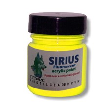 Sirius Glow Fluorescent UV blacklight glow Acrylic Ultra paint 30ml - 15 colours
