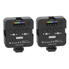 CAMVATE T64 RGB LED Pocket Video Light 2500 to 9000K f Photography Vlogging-2pcs
