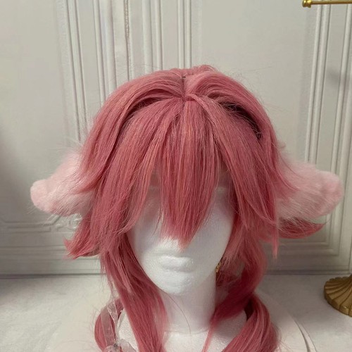 Parrucca Halloween Genshin Impact Yae Miko cosplay prop pecora gatto orecchio pelo coda - Foto 2 di 6