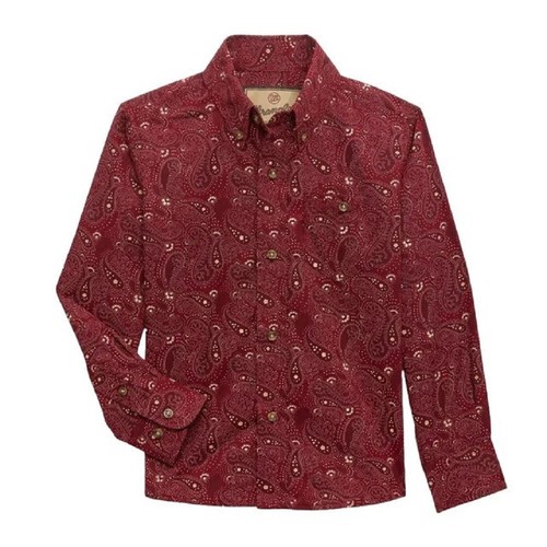 Wrangler Relaxed Fit Paisley Print Red - Mens Shirt