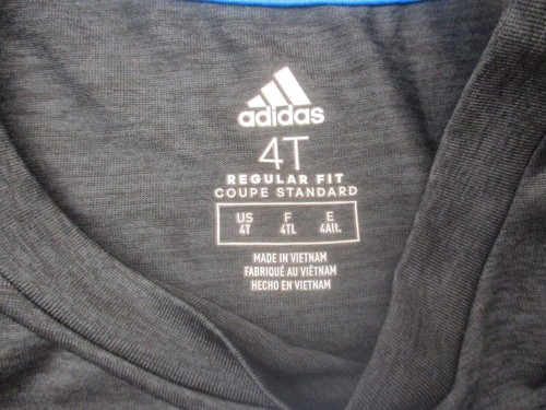 NWOT ADIDAS Size 4T Kids Unisex Black Lightweight Short Sleeve Athletic Top 328 - Picture 6 of 8