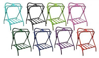 Showman 4 Hook Portable Travel RED Tack Rack for Trailer or Barn