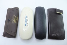 Lot 4 Ferrari & Magrabi Eyeglass Cases Vintage Leather, Soft & Hard Shell Cases