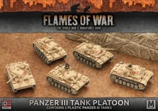 Flames of War German Panzer III Tanks x5 Platoon Stalingrad Loose