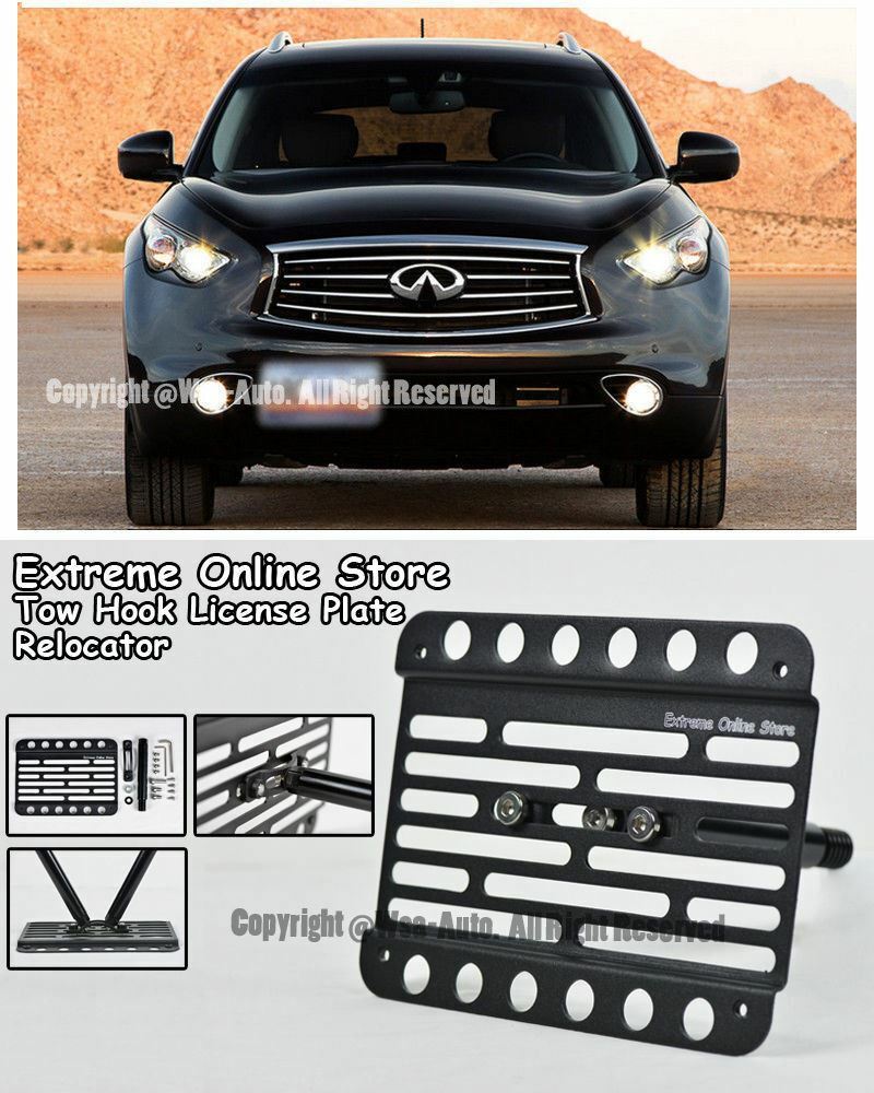 Infiniti QX70 S51 Front Tow Hook License Plate Relocator Bracket 14-Up
