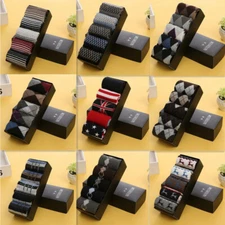 5 Pairs Mens Wool Cashmere Thick Warm Soft Solid Casual Sports Socks Winter Gift