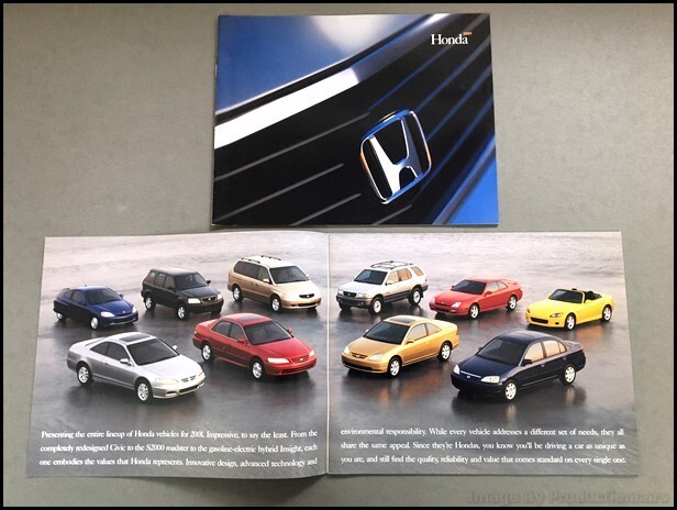 2001 Honda 24-page Car Brochure Catalog - Accord Civic S2000 Insight Prelude CRV